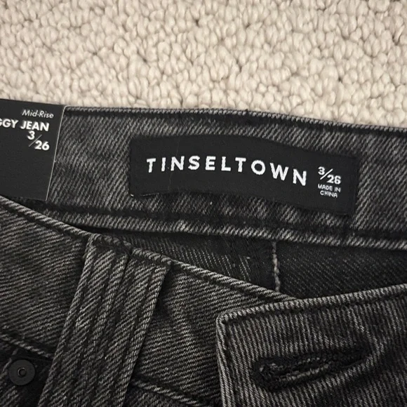 Charcoal Junior’s Straight Jeans Mid Rise Baggy - Picture 3 of 12
